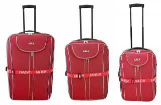 Koffer Trolley Reisekoffer Reisetasche 3 Größen im Set 4 teilig Rot