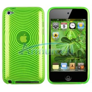 Klare Grün Kreis GEL Tasche Hülle Case Cover Schutz für Apple ipod