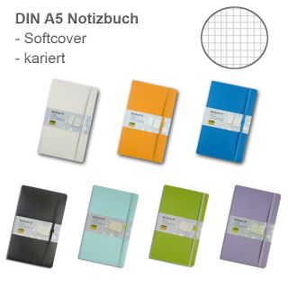 Tagebuch Flexi _ DIN A5 Softcover _ 192 Seiten _ kariert _ 7 Farben
