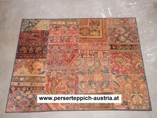 Perser Teppich Orientteppich Patchwork Iran 145x192cm handgeknüpft