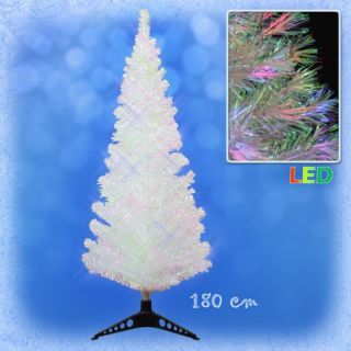 Weihnachtsbaum weiss 180 cm farbwechselnde LED Glasfaser Tannenbaum