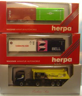Herpa 187 1 LKW Modell + 2 Container Set´s Neu199K)