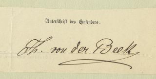 Fragment mit Unterschrift des berühmten deutschen Malers Theodor von