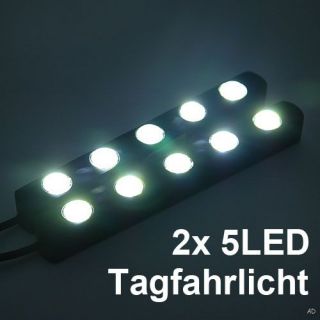 NEU 2x 5 LED Helle Tagfahrlicht Tagfahrleuchten Sicherheit Lampe Licht