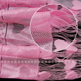Pink strip curtain/blind with heart shaped patterns, suitable for home
