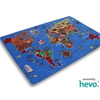 Weltkarte HEVO Spielteppich Kinderteppich 133x200 cm 