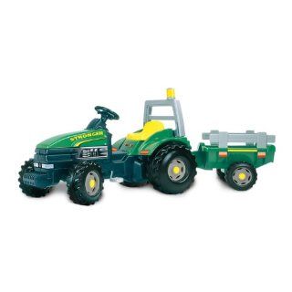 Smoby 7600033406   Traktor Stronger mit Ladewagen und