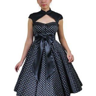 Nett Kleid in Vintage Stil. Schwarz/Weißen Tupfen. Mit