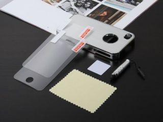 Apple iPhone 4S 4 Silber Chrom Bumper Schutz Hülle + Stift
