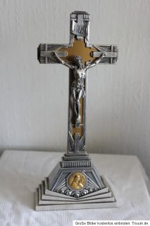 Sehr altes Kreuz, Kruzifix, Jesus Christus, Inri, mit aufwendiger