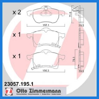 Scheibenbremse ZIMMERMANN 23057.195.1 OPEL ASTRA G CC (F48_, F08