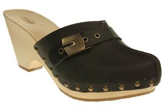 Scholl Volute Leather   Damen Schuhe Clogs Sandaletten   Black/Grey
