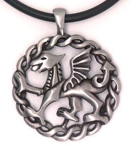 Pewter pendant of Welsh Dragon. Come as Choices of Key chain or with