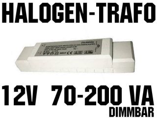Elektronischer Halogen 12V Trafo 70 200 Watt 230    12V 47x214x38 mm
