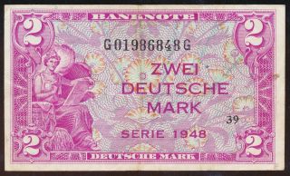 Bank Deutscher Länder, 2 Mark Ersatznote, 1948, Ro. 234b