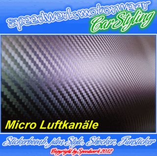 3D Carbonfolie FLIP FLOP Micro Luftkanälen Blasenfrei 1,52m Breite