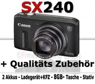 Canon PowerShot SX240 IS Digitalkamera schwarz + Erweiterungs Set 8