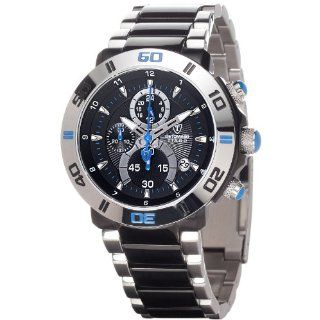 Detomaso Herren Armbanduhr XL TIAGO Blue DT2009 D Trend Chronograph