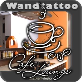S247 XXL Wandtattoo CAFE LOUNGE Wandaufkleber Küche Kaffee Coffee