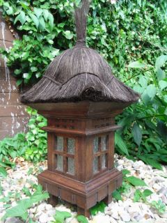 Original, Bali Lampe, Holz, Cocusnussfaser, 60cm
