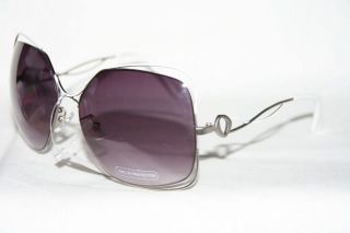 Boho Sonnenbrille Metall sehr selten Vintage weiß silber 236