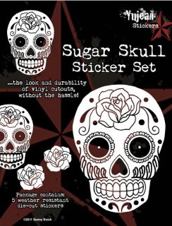 Day Of The Dead Sunny Buick Sugar Skull 5 Sticker Decal Rockabilly
