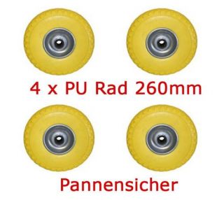 PU Rad f. Sackkarre Bollerwagen Ersatzrad 260 mm 3.00 4 Pannensicher N