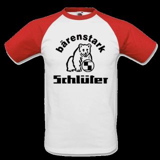 BÄRENSTARK Baseballshirt weiß/rot Gr. S XXL Kontrast T Shirt 279 11