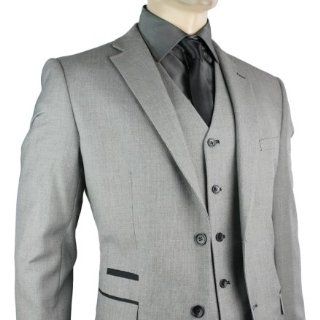Feinster Herren Anzug Grau mit schwarzen Trimm 3 Stück ideal für