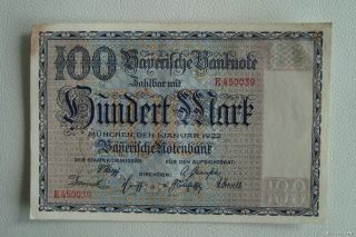 Hundert Mark Bayern Stadt München 100 Mk 1922 (aR1088)