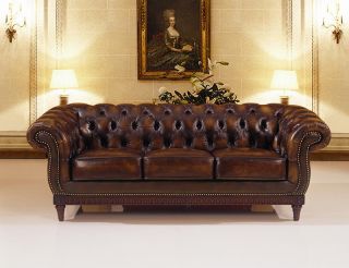 Leder Chesterfield Couch Sofagarnitur 3 2 Echtleder