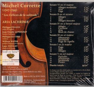 CD Michel Corrette Les Delices De La Solitude OVP Aria Lachrimæ