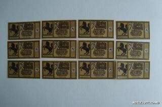 Notgeld Stadt Stuttgart (Wür/BW) Sammlung 12x 50 Pfennig 1922 1924
