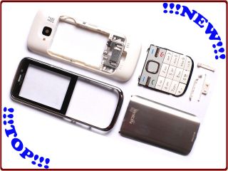 Nokia C5 00 Komplett Cover inkl. Tastatur weiss/silber Gehäuse