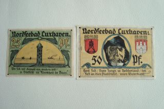 Notgeld Nordseebad Cuxhaven 25 Pfennig, 50 Pfennig März 1921 (745