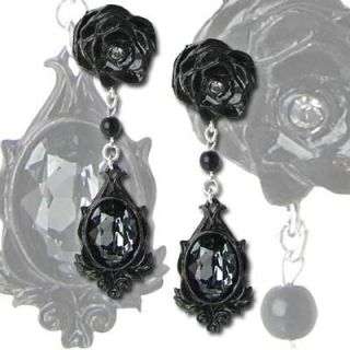 Gothic Neo Viktorianisch schwarze Rosen Black Roses Ohrringe ALCHEMY