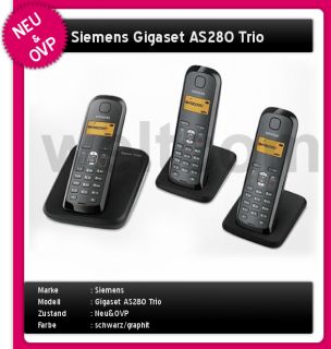 Siemens Gigaset AS280 Trio analog schnurlos Telefon AS28H Neu