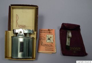 Ronson PRINCESS Taschen Feuerzeug mit Box, Etui u. Beschreibung