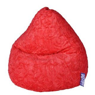 Sitzsack Bean Bag FLUFFY XL rot   kuschelig weich   220 Liter Füllung