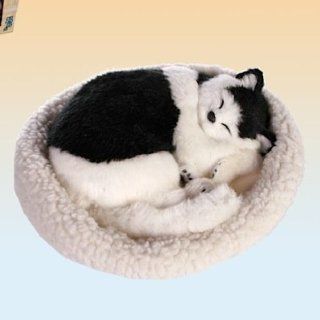 Plüsch Katze mit Animation SLEEPING CAT black/white 