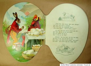 1908 Ostern Osterhase Kinderbuch in Ei Form Osterhas, bring uns was
