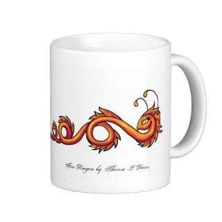 Tattoo Orange Fire Dragon, Fire Dragon by ThereMugs