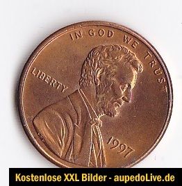 ONE CENT 1997 UNITED STATES OF AMERICA LIBERTY IN GOD WE TRUST E