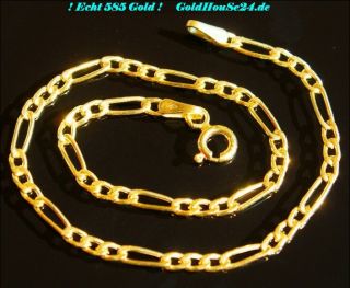 Gold Neuware 585 echt Gold Armband schönes Figaro 14 Karat