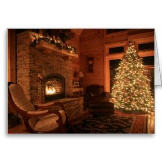 Log Cabin Christmas Card
