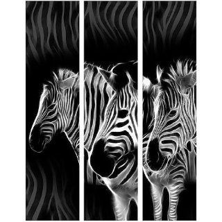 Flächenvorhangpaneel ~ Motiv Zebra (3er Set) ~ Maße je 60x245cm