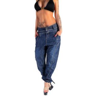 Damen Hüft Jeans Hose Boyfriend Baggy Style Blue 34 XS   42 XL