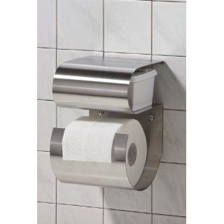 Toilettenpapierhalter aus Edelstahl mit Fach für feuchte Tücher