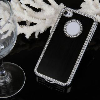 luxus schwarz strass metall hülle gehäuse tasche case für apple