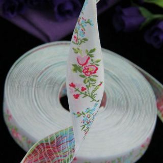 10 Yard 20 mm Borte Schrägbänder Webband Ripsband Bänder Blumen Neu